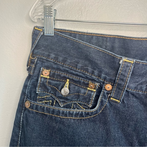True Religion Womens Straight Leg Jeans Flap Pocket Sz 31 Slim Fit Retro Western - Picture 4 of 15